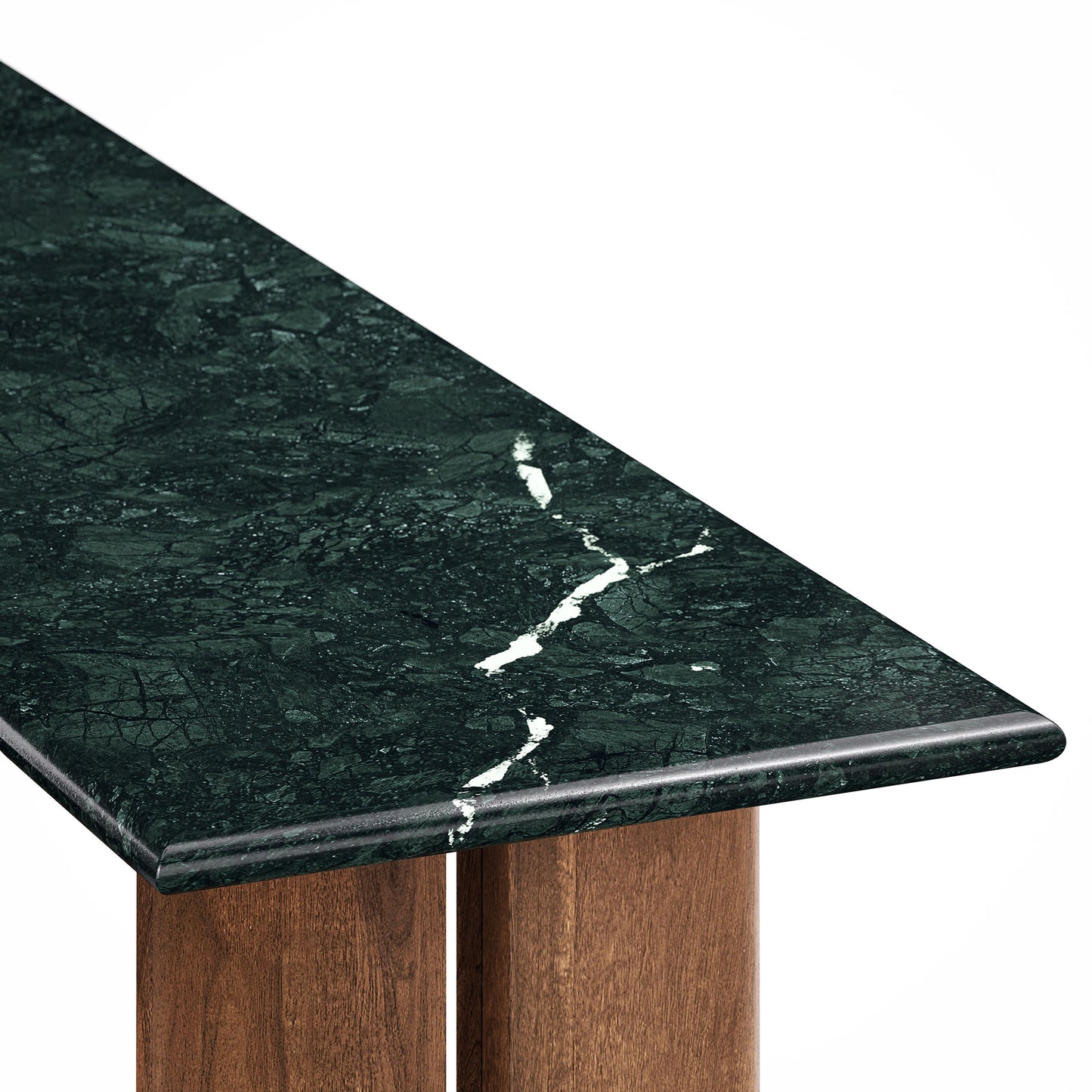 Ember 46 Inch Marble Console Table in Walnut Green Marble