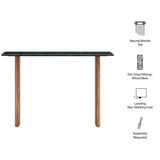 Ember 46 Inch Marble Console Table in Walnut Green Marble