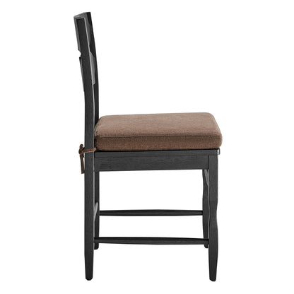 Jax Oak Wood Dining Chair With Wavy Razor Back and Cushion by Furniture for America