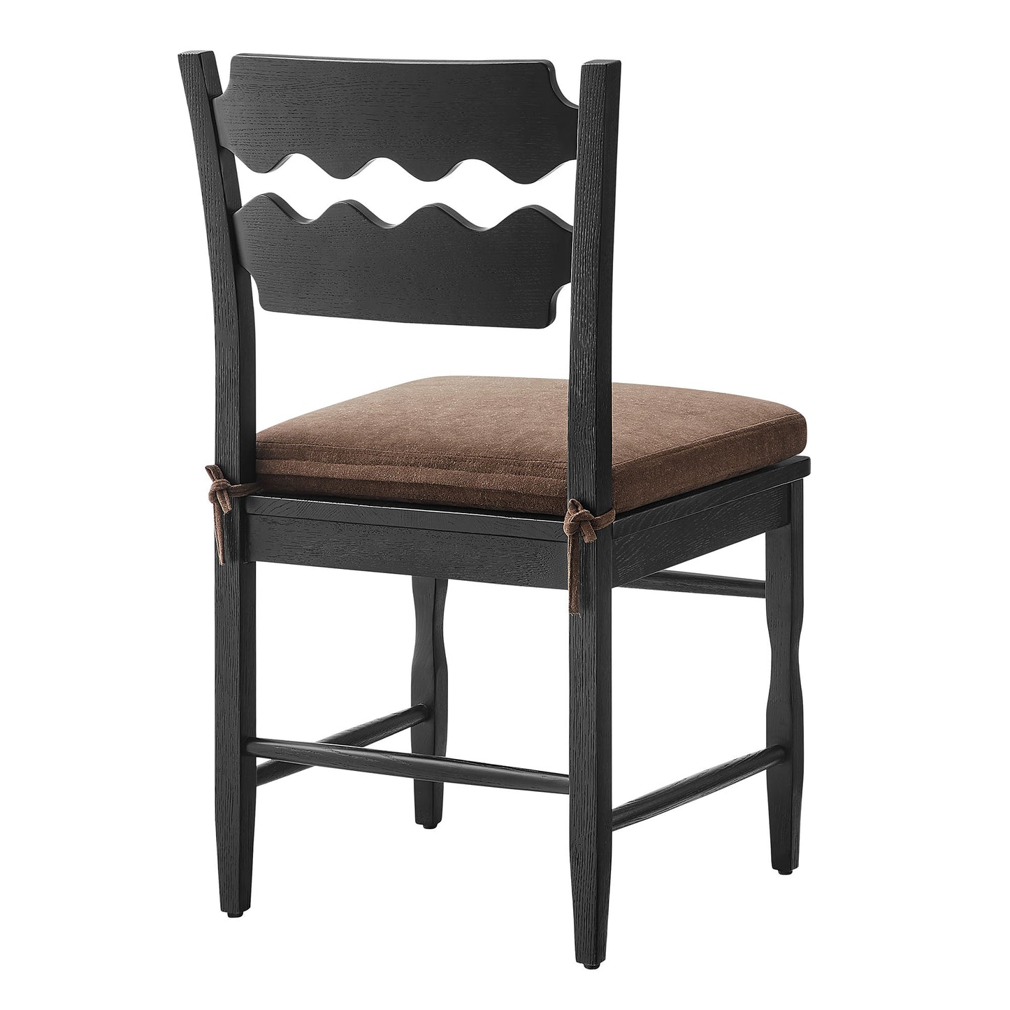 Jax Oak Wood Dining Chair With Wavy Razor Back and Cushion by Furniture for America