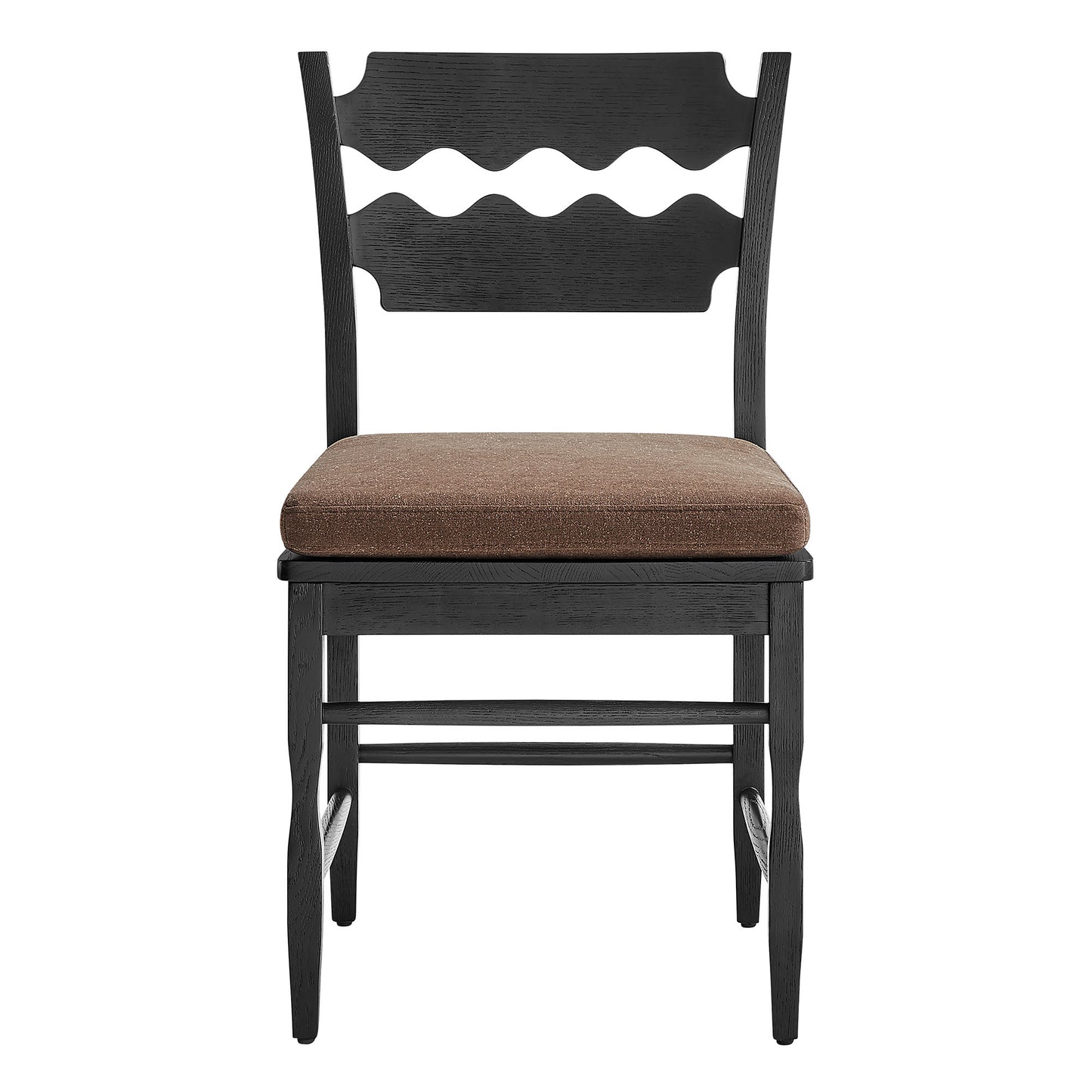 Jax Oak Wood Dining Chair With Wavy Razor Back and Cushion by Furniture for America