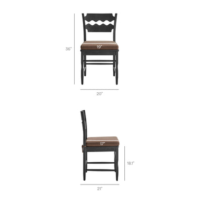 Jax Oak Wood Dining Chair With Wavy Razor Back and Cushion by Furniture for America