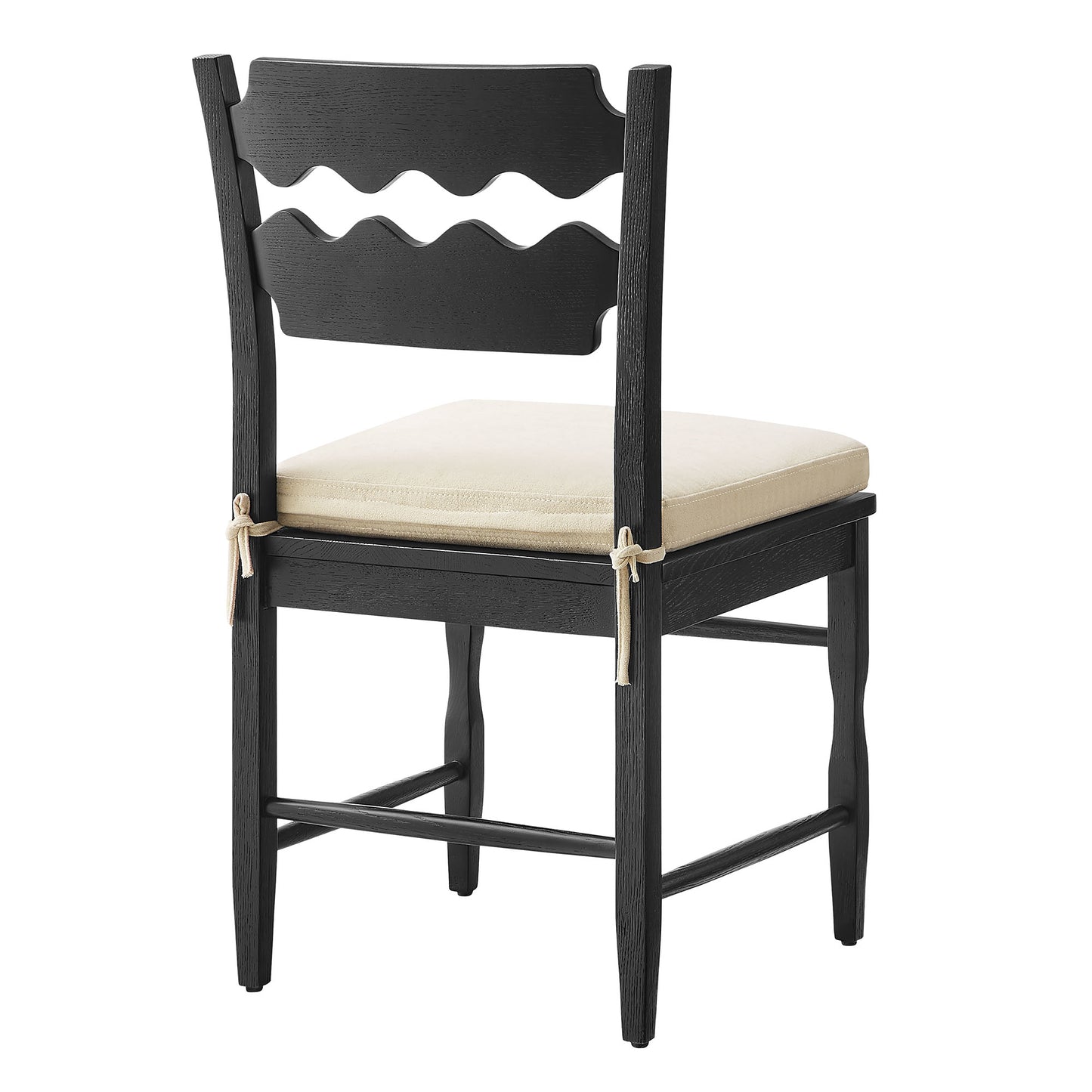 Jax Oak Wood Dining Chair With Wavy Razor Back and Cushion by Furniture for America