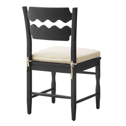 Jax Oak Wood Dining Chair With Wavy Razor Back and Cushion by Furniture for America