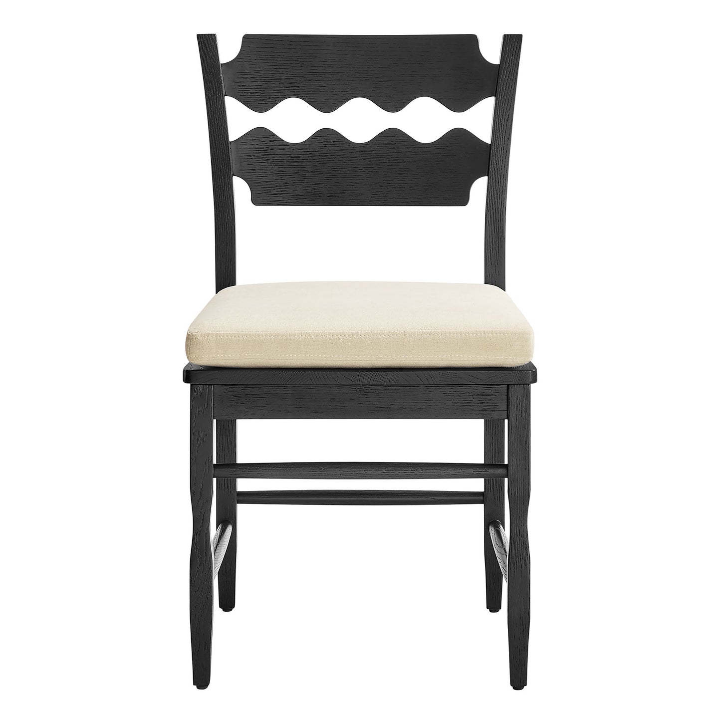 Jax Oak Wood Dining Chair With Wavy Razor Back and Cushion by Furniture for America