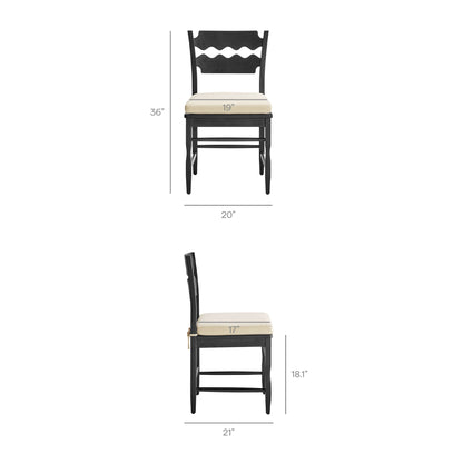 Jax Oak Wood Dining Chair With Wavy Razor Back and Cushion by Furniture for America