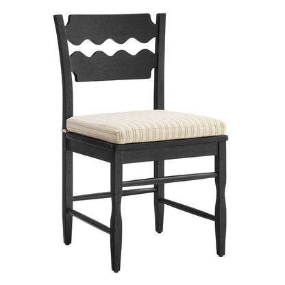 Jax Oak Wood Dining Chair With Wavy Razor Back and Cushion by Furniture for America