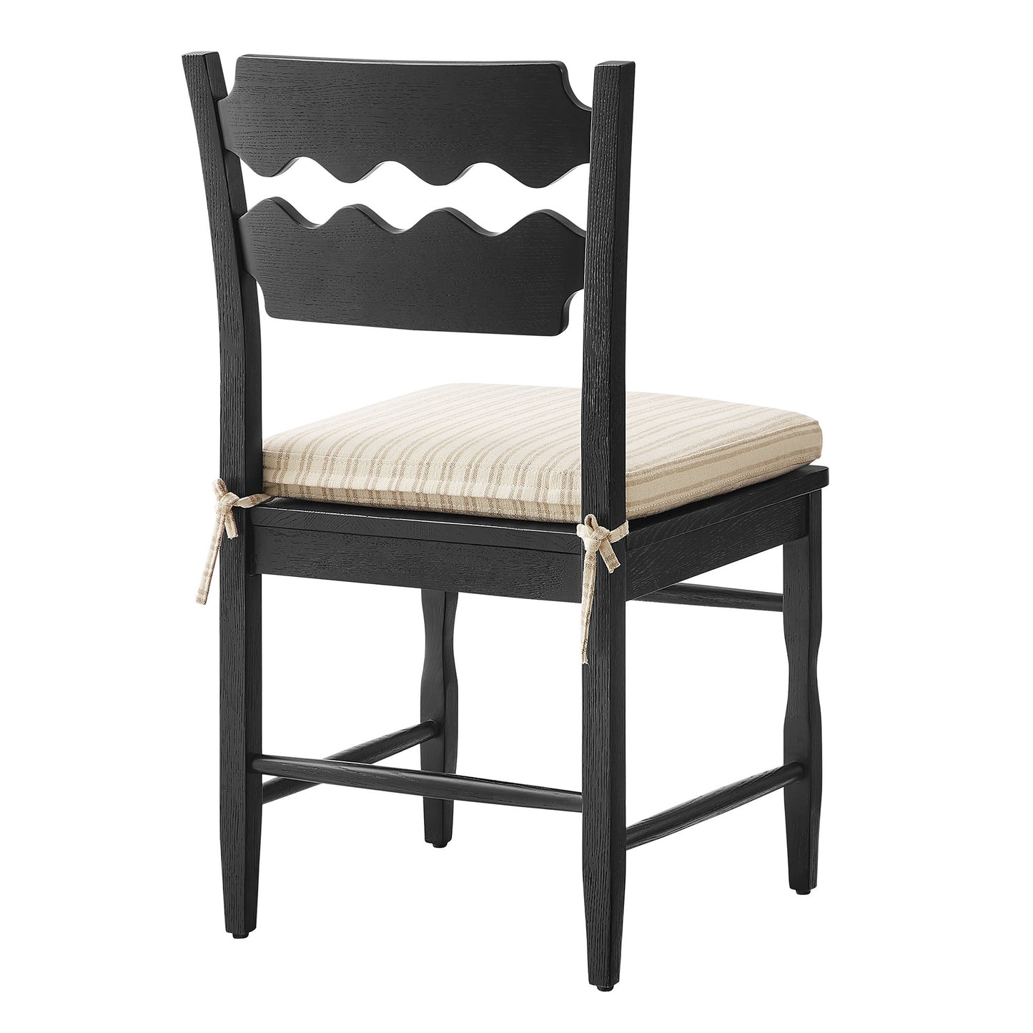 Jax Oak Wood Dining Chair With Wavy Razor Back and Cushion by Furniture for America