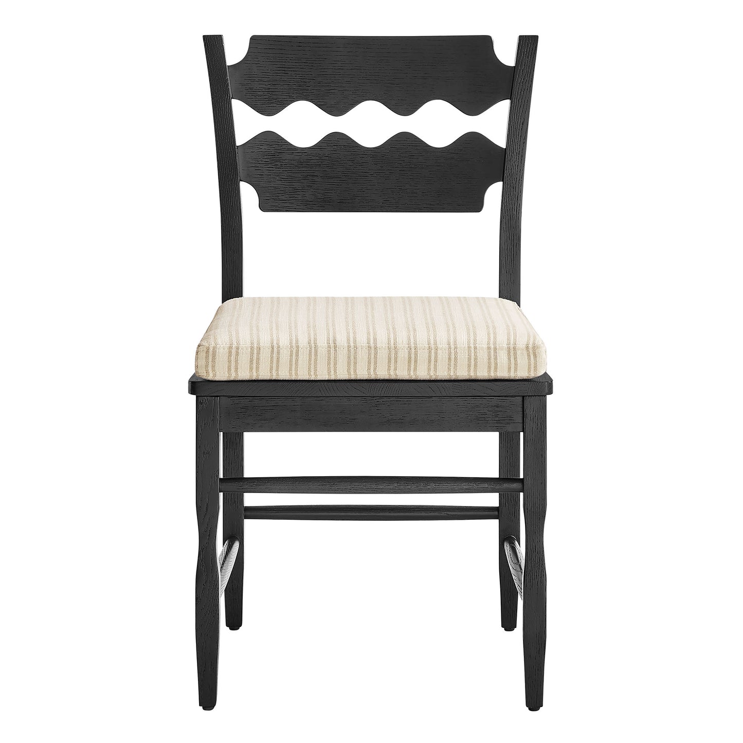 Jax Oak Wood Dining Chair With Wavy Razor Back and Cushion by Furniture for America