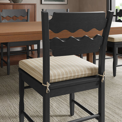 Jax Oak Wood Dining Chair With Wavy Razor Back and Cushion by Furniture for America