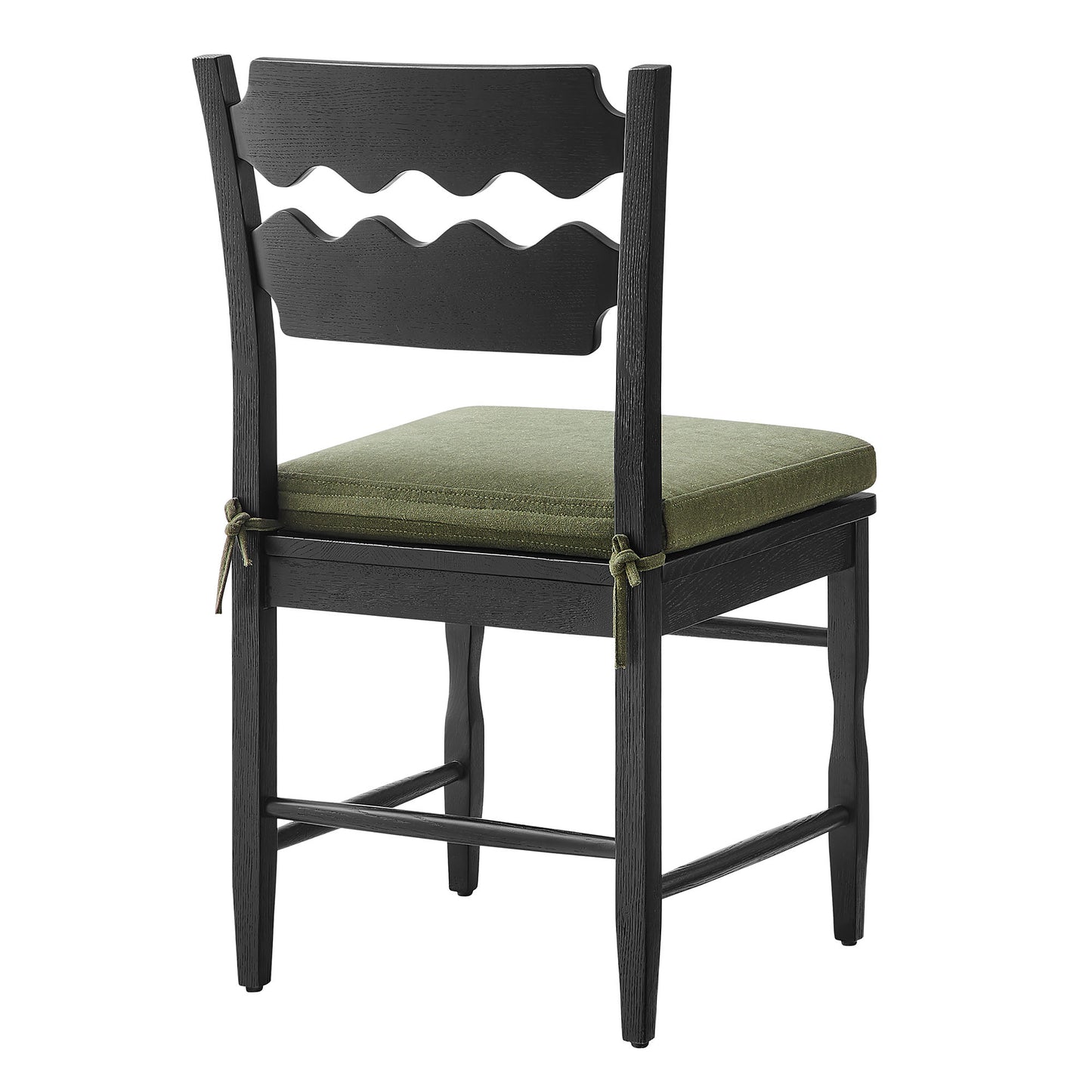 Jax Oak Wood Dining Chair With Wavy Razor Back and Cushion by Furniture for America