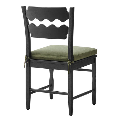 Jax Oak Wood Dining Chair With Wavy Razor Back and Cushion by Furniture for America