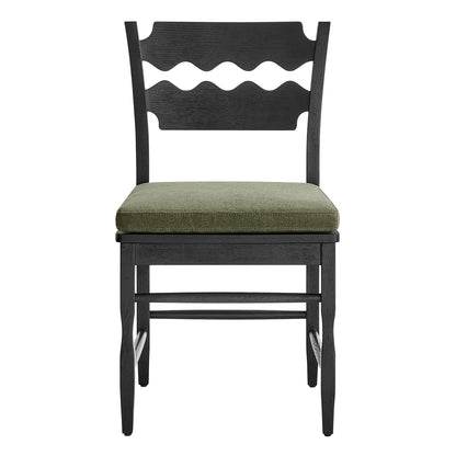 Jax Oak Wood Dining Chair With Wavy Razor Back and Cushion by Furniture for America
