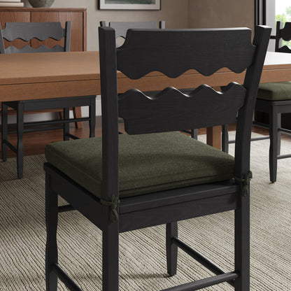 Jax Oak Wood Dining Chair With Wavy Razor Back and Cushion by Furniture for America