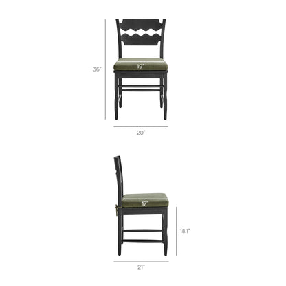 Jax Oak Wood Dining Chair With Wavy Razor Back and Cushion by Furniture for America
