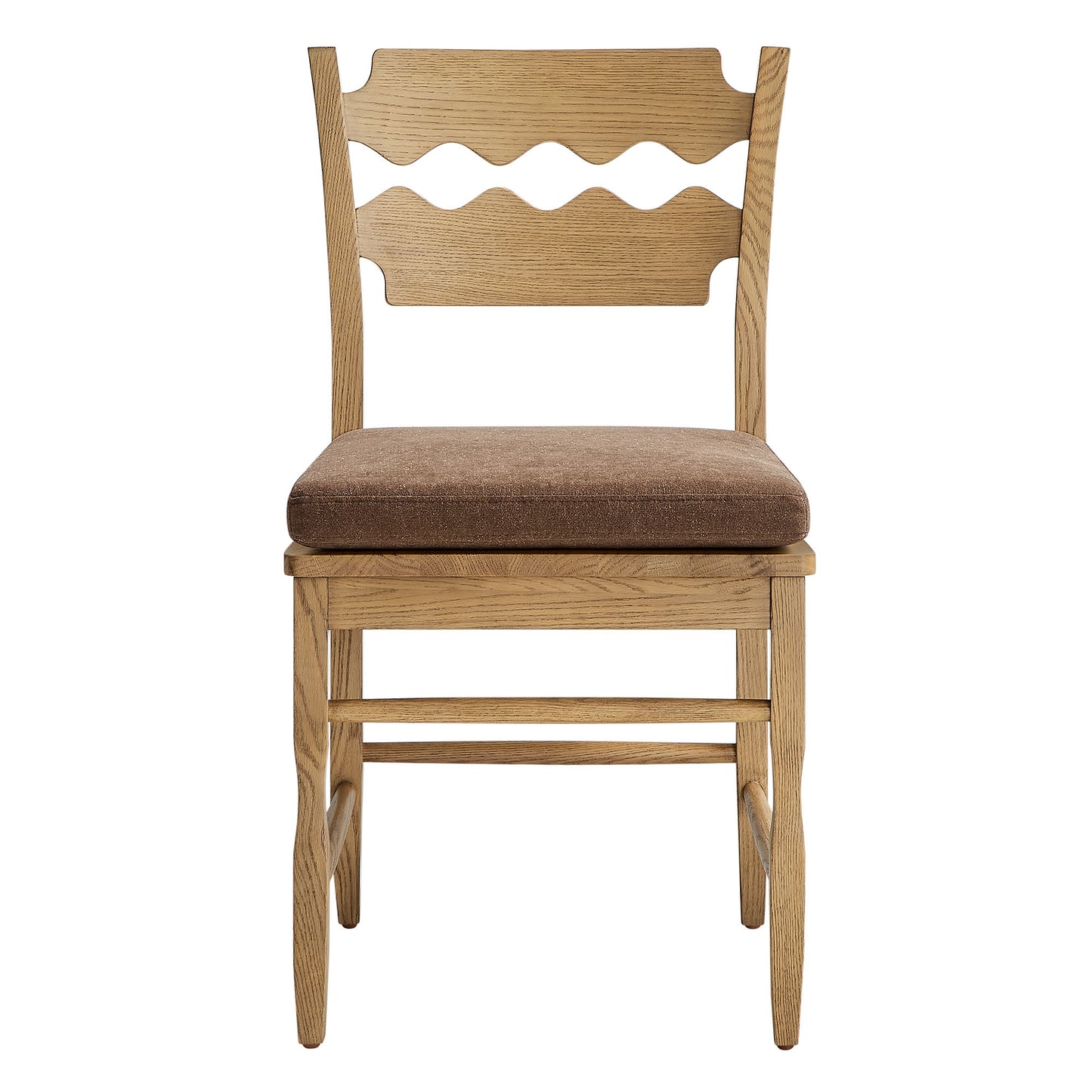 Jax Oak Wood Dining Chair With Wavy Razor Back and Cushion by Furniture for America