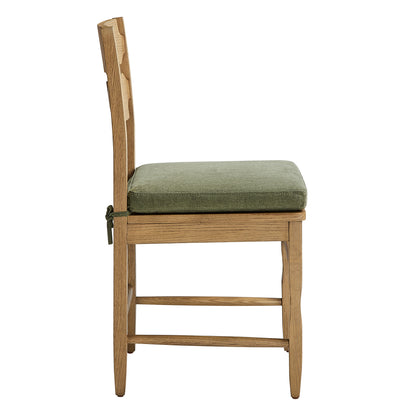 Jax Oak Wood Dining Chair With Wavy Razor Back and Cushion by Furniture for America