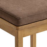 Lennox Oak Wood Counter Stool With Wavy Razor Back and Cushion in Weathered Oak Cocoa