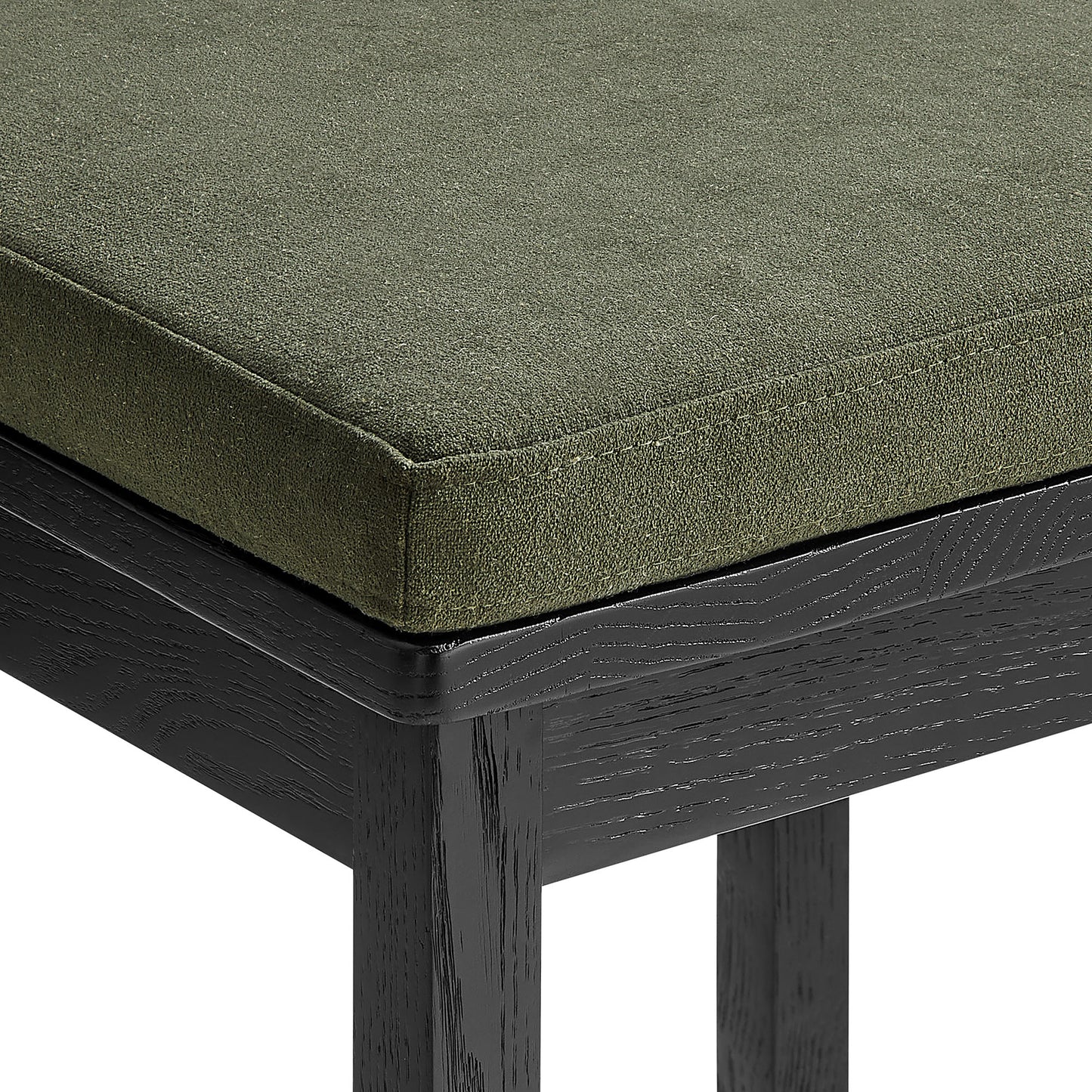 Lennox Oak Wood Bar Stool With Wavy Razor Back and Cushion in Black Sage