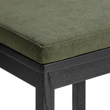 Lennox Oak Wood Bar Stool With Wavy Razor Back and Cushion in Black Sage