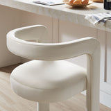 Sepia Performance Velvet Bar Stool Set of 2 in Alabaster