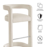 Sepia Performance Velvet Bar Stool Set of 2 in Alabaster