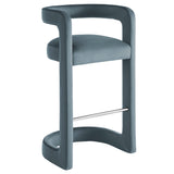 Sepia Performance Velvet Bar Stool Set of 2 in Cadet Blue