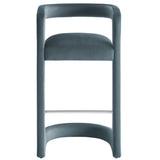 Sepia Performance Velvet Bar Stool Set of 2 in Cadet Blue