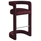 Sepia Performance Velvet Bar Stool Set of 2 in Mulberry