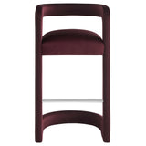 Sepia Performance Velvet Bar Stool Set of 2 in Mulberry