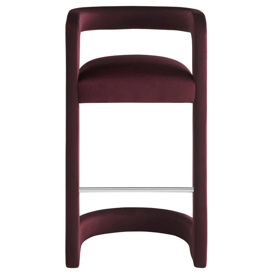 Sepia Performance Velvet Bar Stool Set of 2 in Mulberry
