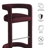 Sepia Performance Velvet Bar Stool Set of 2 in Mulberry