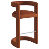 Sepia Performance Velvet Bar Stool Set of 2 in Rust