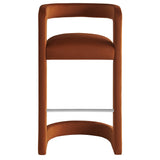 Sepia Performance Velvet Bar Stool Set of 2 in Rust