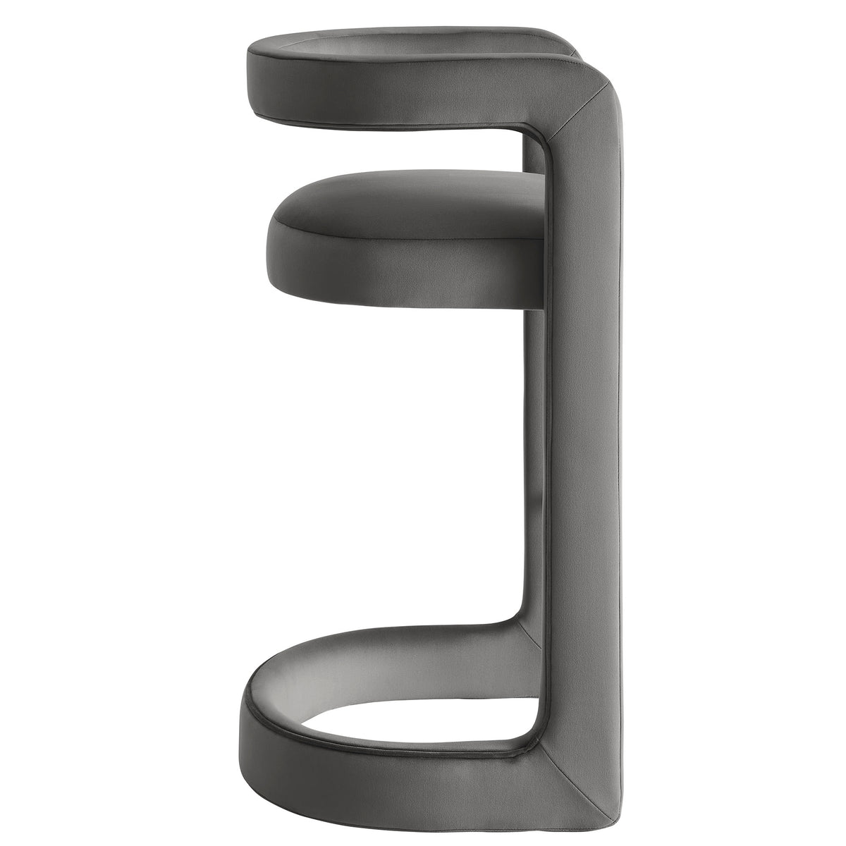 Sepia Performance Velvet Bar Stool Set of 2 in Storm Gray