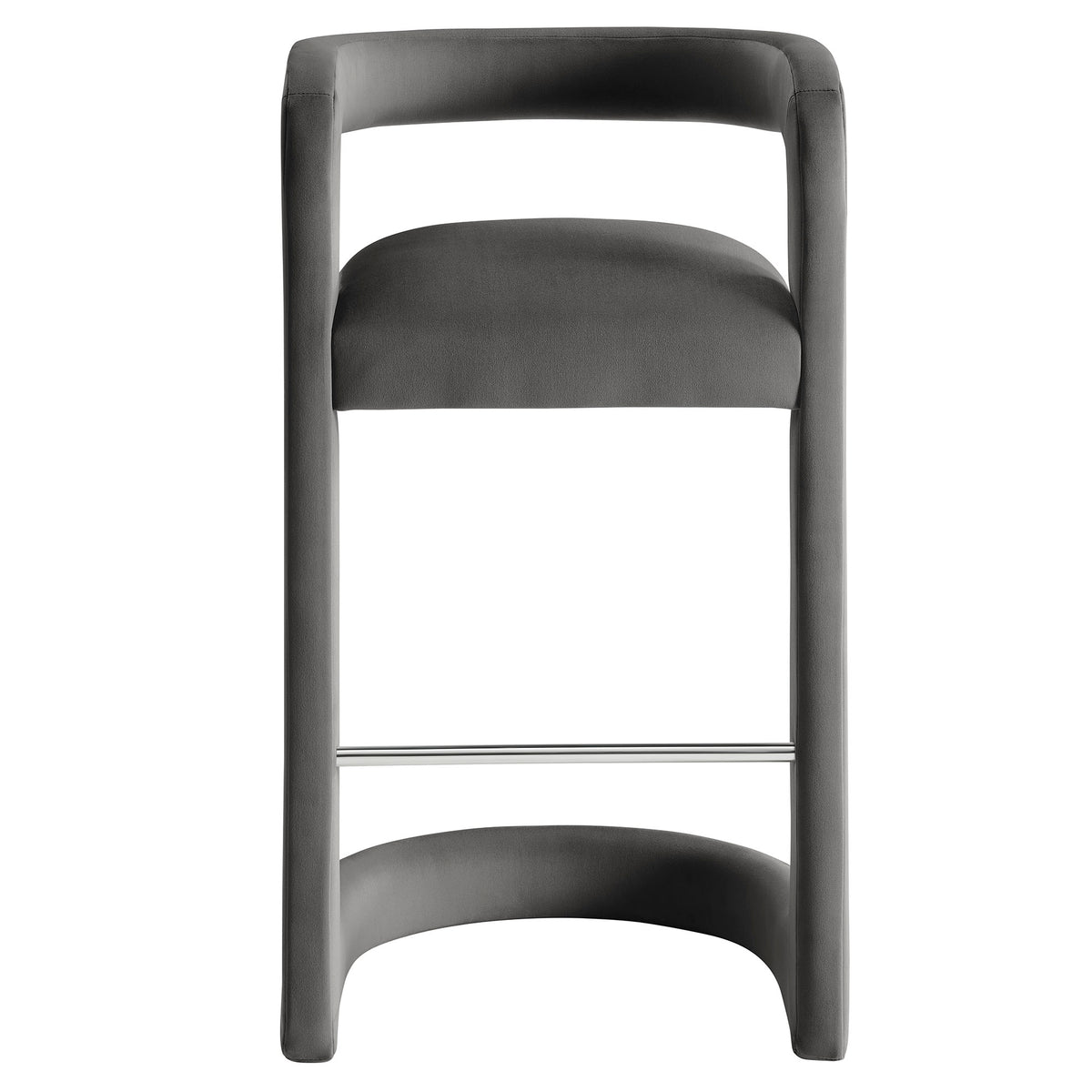 Sepia Performance Velvet Bar Stool Set of 2 in Storm Gray