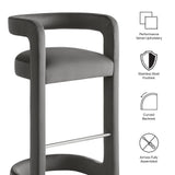 Sepia Performance Velvet Bar Stool Set of 2 in Storm Gray