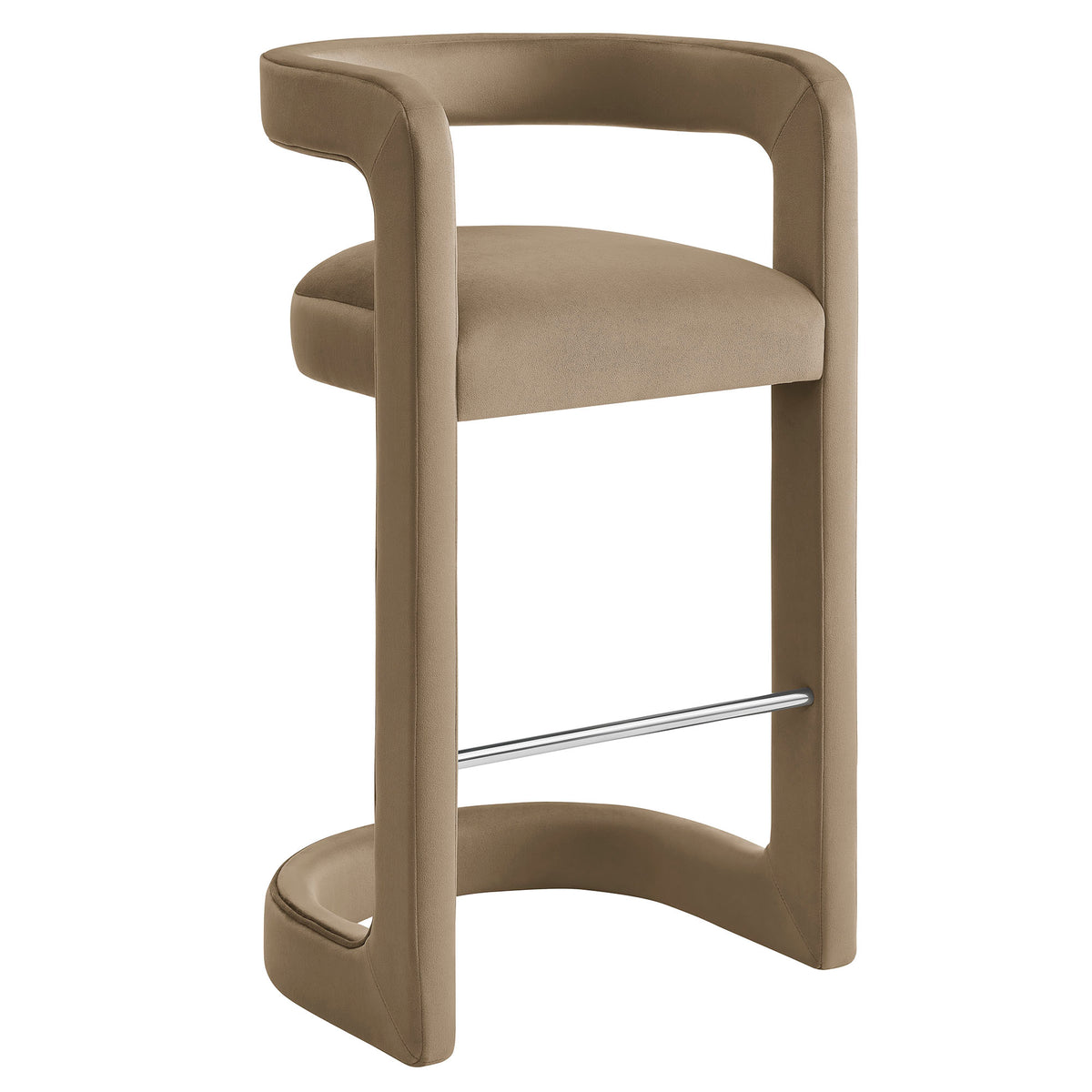 Sepia Performance Velvet Bar Stool Set of 2 in Taupe