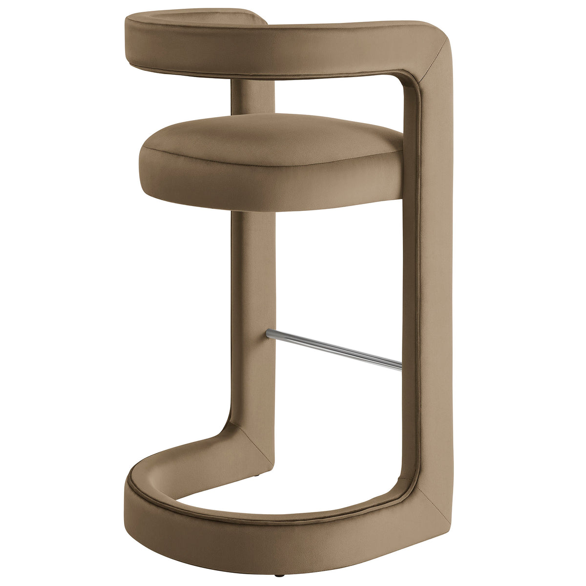 Sepia Performance Velvet Bar Stool Set of 2 in Taupe