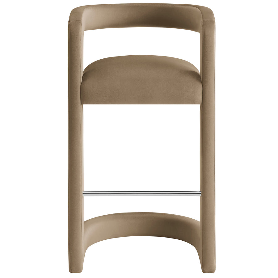Sepia Performance Velvet Bar Stool Set of 2 in Taupe