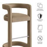 Sepia Performance Velvet Bar Stool Set of 2 in Taupe