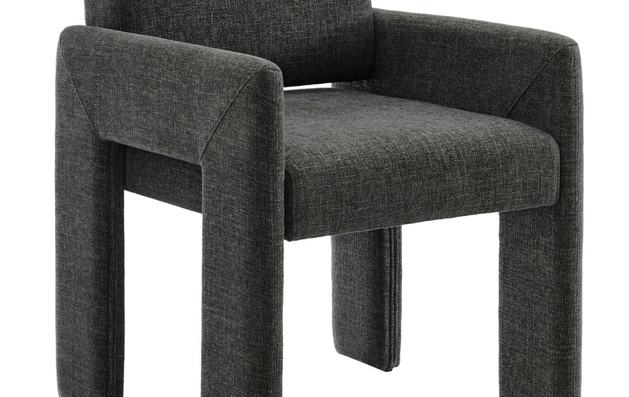Myrtle Fabric Upholstered Dining Chair in Charcoal
