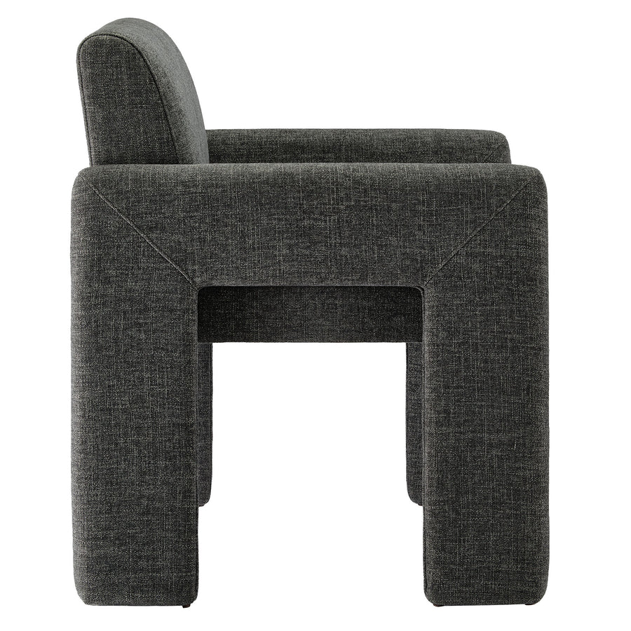 Myrtle Fabric Upholstered Dining Chair in Charcoal
