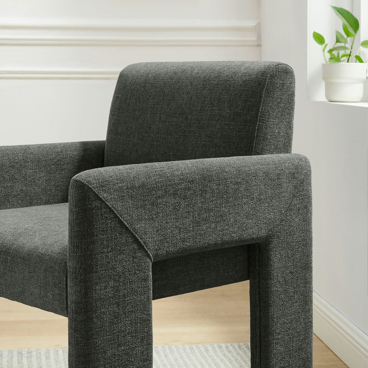 Daven Fabric Upholstered Dining Chair in Charcoal