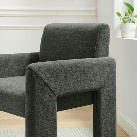 Daven Fabric Upholstered Dining Chair in Charcoal