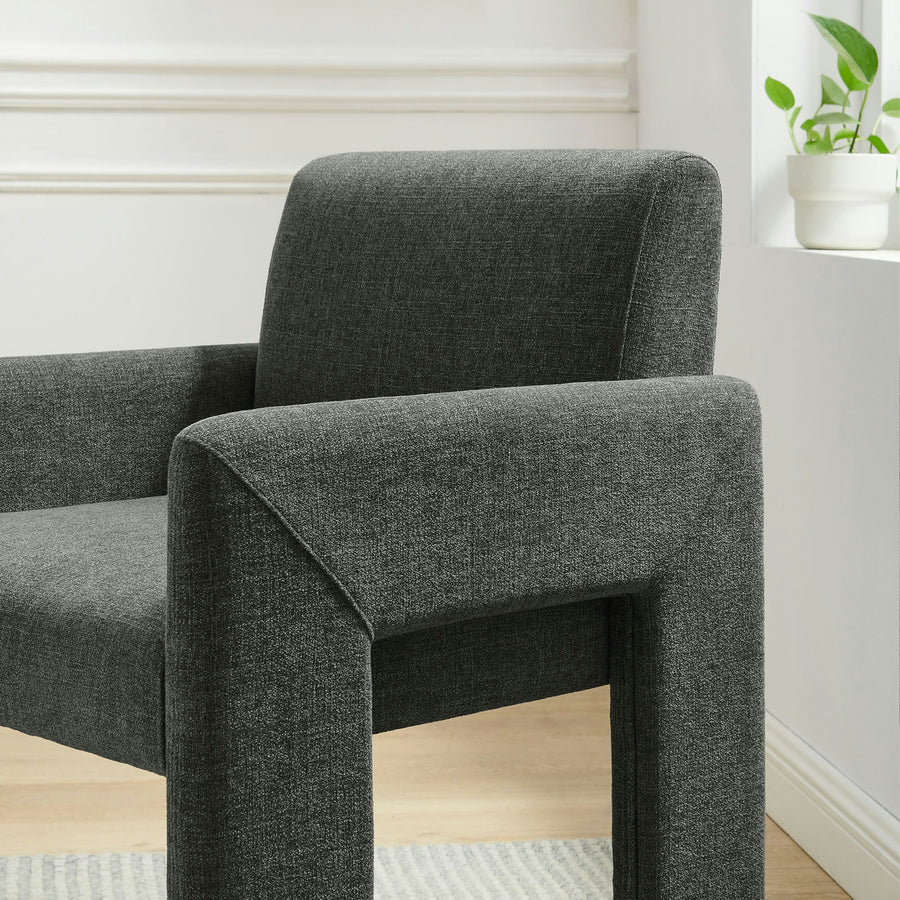 Myrtle Fabric Upholstered Dining Chair in Charcoal