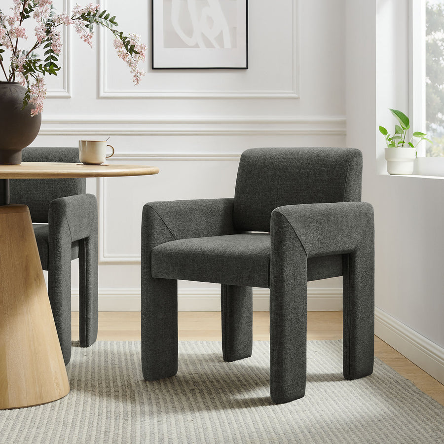 Myrtle Fabric Upholstered Dining Chair in Charcoal