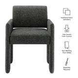 Myrtle Fabric Upholstered Dining Chair in Charcoal