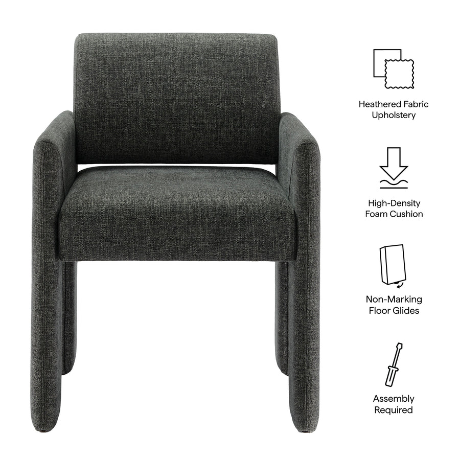 Myrtle Fabric Upholstered Dining Chair in Charcoal
