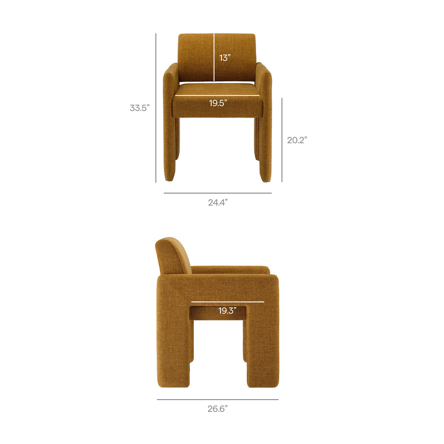 Myrtle Fabric Upholstered Dining Chair in Copper